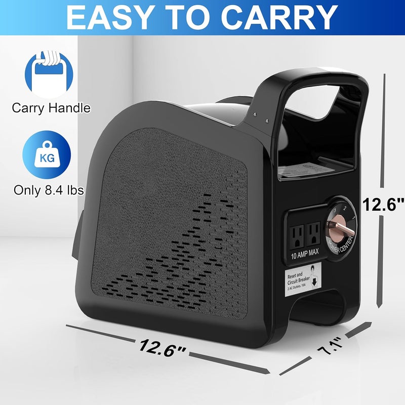 Puligoth Portable Blower Fan for Home: High Velocity Floor Fans for Cooling and Drying - Air Mover with 185° Rotating for Bedroom, Garage, Shop and Gym, 3 Speeds Utility Fan with 2 AC Outlets, Black - Image 2